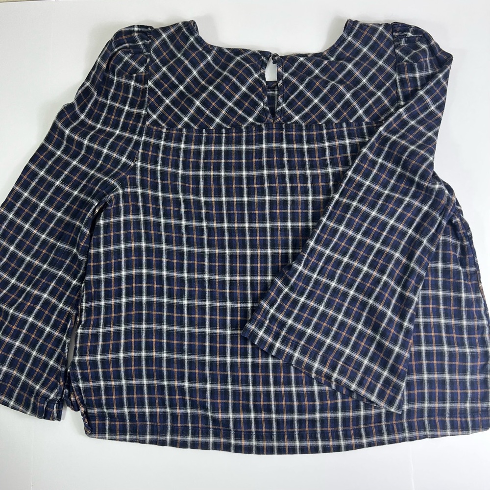 Bp Peplum Plaid women’s Bell Sleeve Lg top